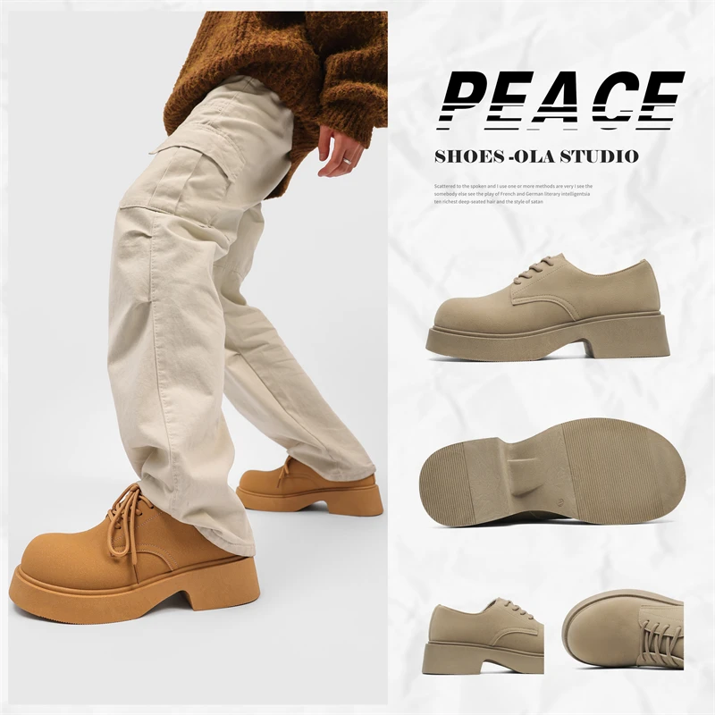

2025 The Latest Pair of Shoes Network Red Small Leather Shoes Fashionable Men Fashionable Personality Shoes British Harbor Wind