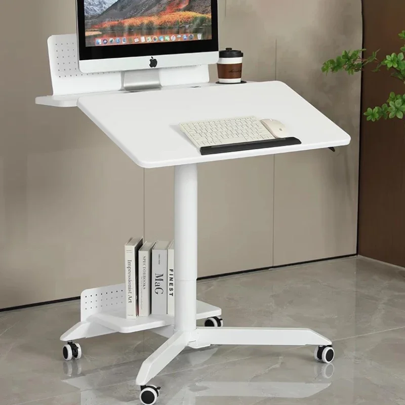 

Mobile Bedroom Computer Desk Foldable and Adjustable Laptop Desktop Double-layer Office Small Book Desk Home Use 높이조절테이블 Стол