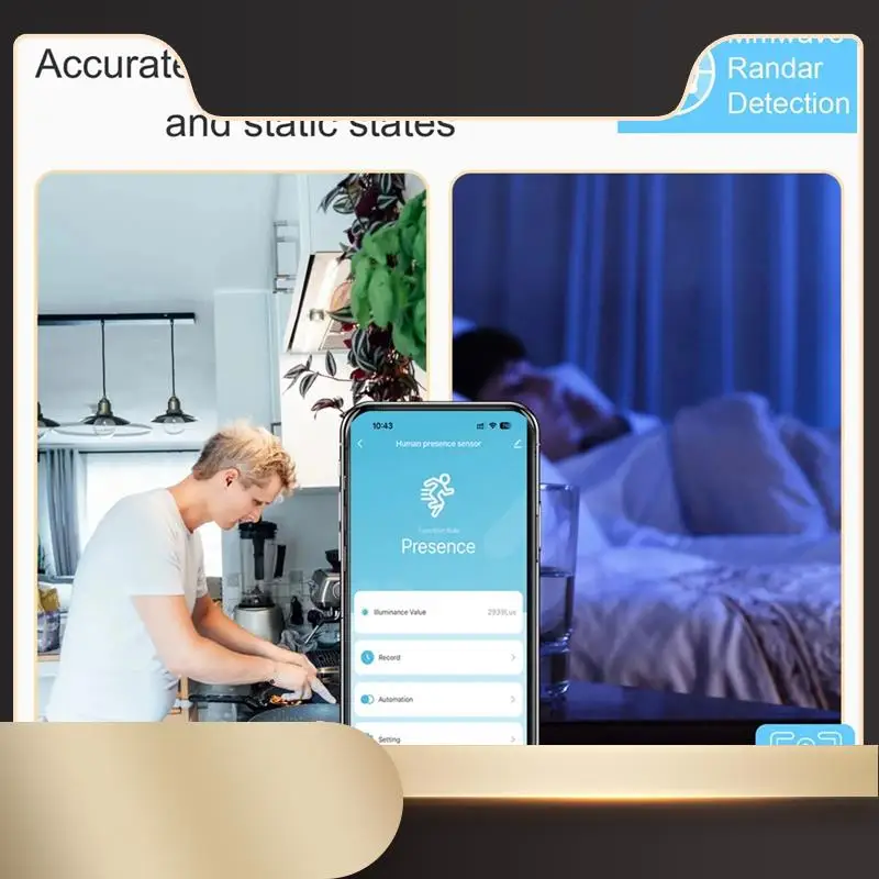 

Умный датчик присутствия человека, обнаружение яркости/расстояния Tuya Smart Life, домашняя автоматизация для Alexa с кронштейном-N36R