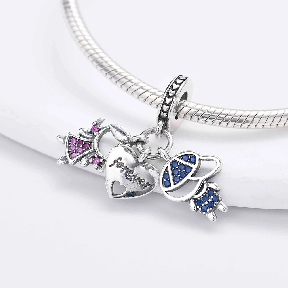 جديد 925 فضة الحب مفتاح قفل كأس سحر of ley 925 سلسلة مطرز صالح الأصلي قلادة سوار DIY بها بنفسك السيدات مجوهرات #4