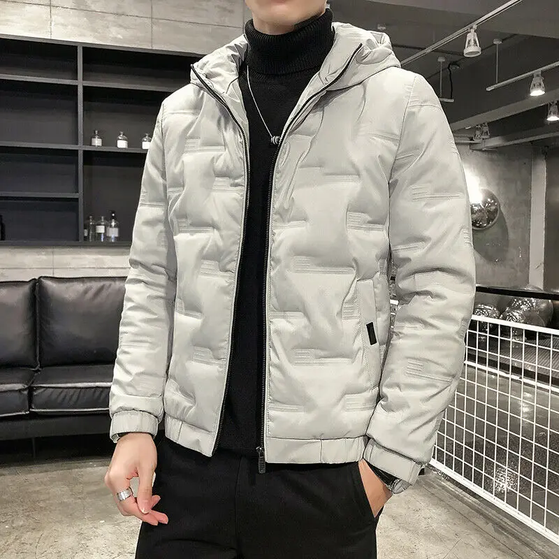 Männer Parkas Wind breaker verdicken warmen Mantel Männer Winter Kapuzen jacke einfarbig Parka Mantel männliche Mode Streetwear Mantel 5xl