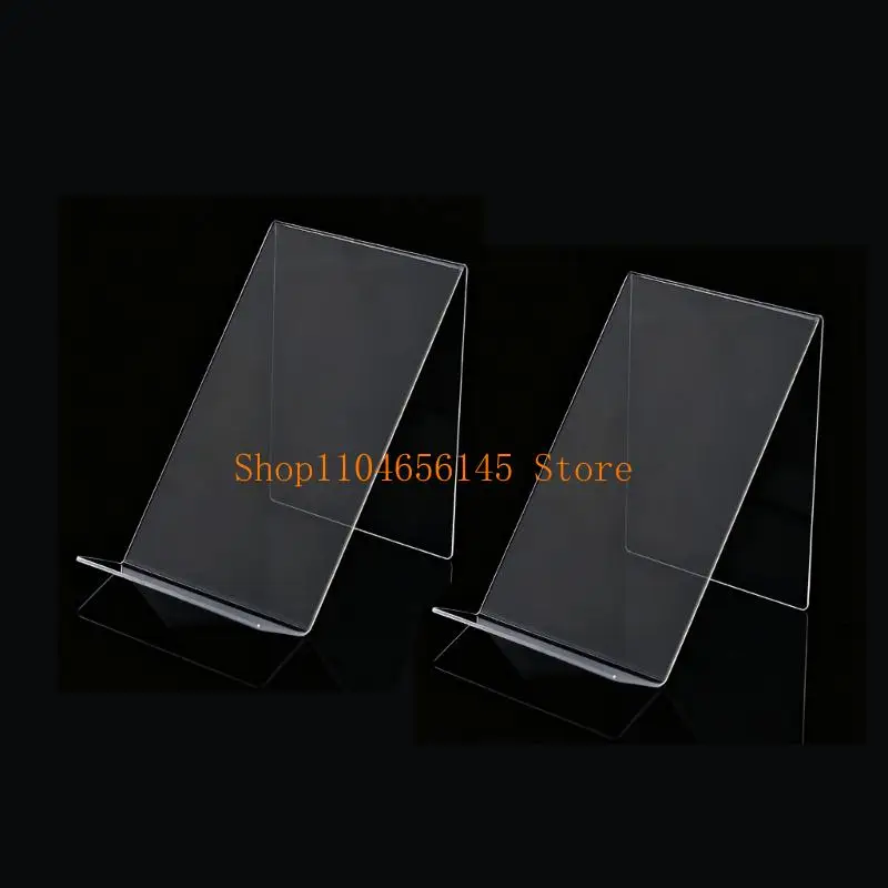 

652F 2Pcs Clear Acrylic Book Support Plate Display Stand Multipurpose Desktop Book Display Stand for Home Wedding Decoration
