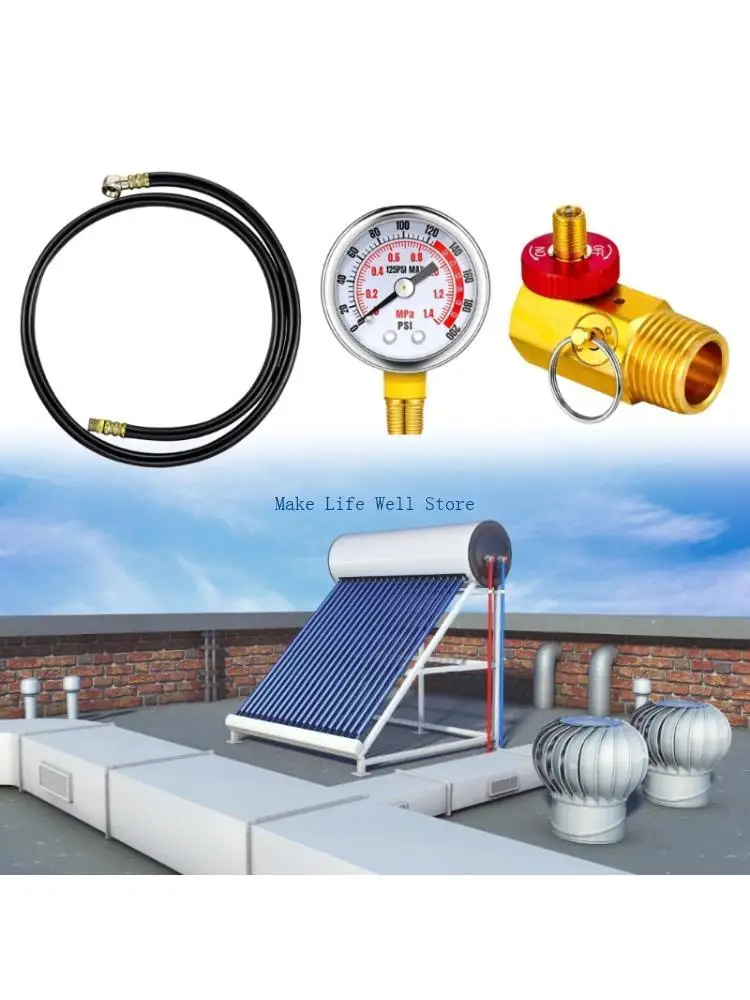 Sturdy Brass Air Valves Set with Pressure Measurement and Hose Designs