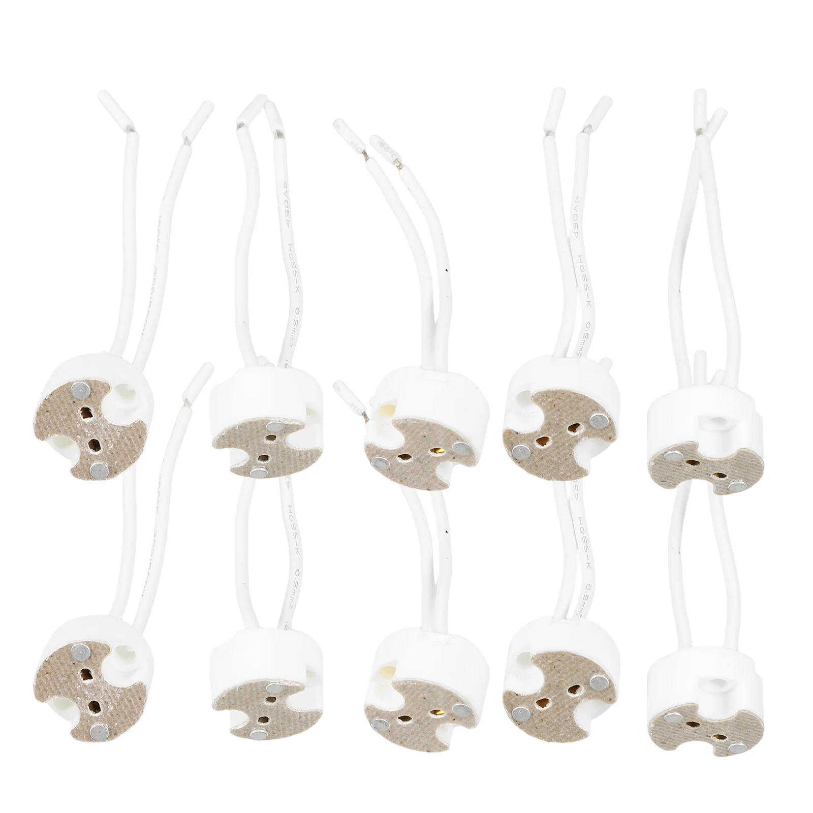 

10pcs Ceramic Light Socket Adapter Silicone Wire Heat Resistant Lamp Base For Outdoor Lighting Fixtures Bulb Socket Connector