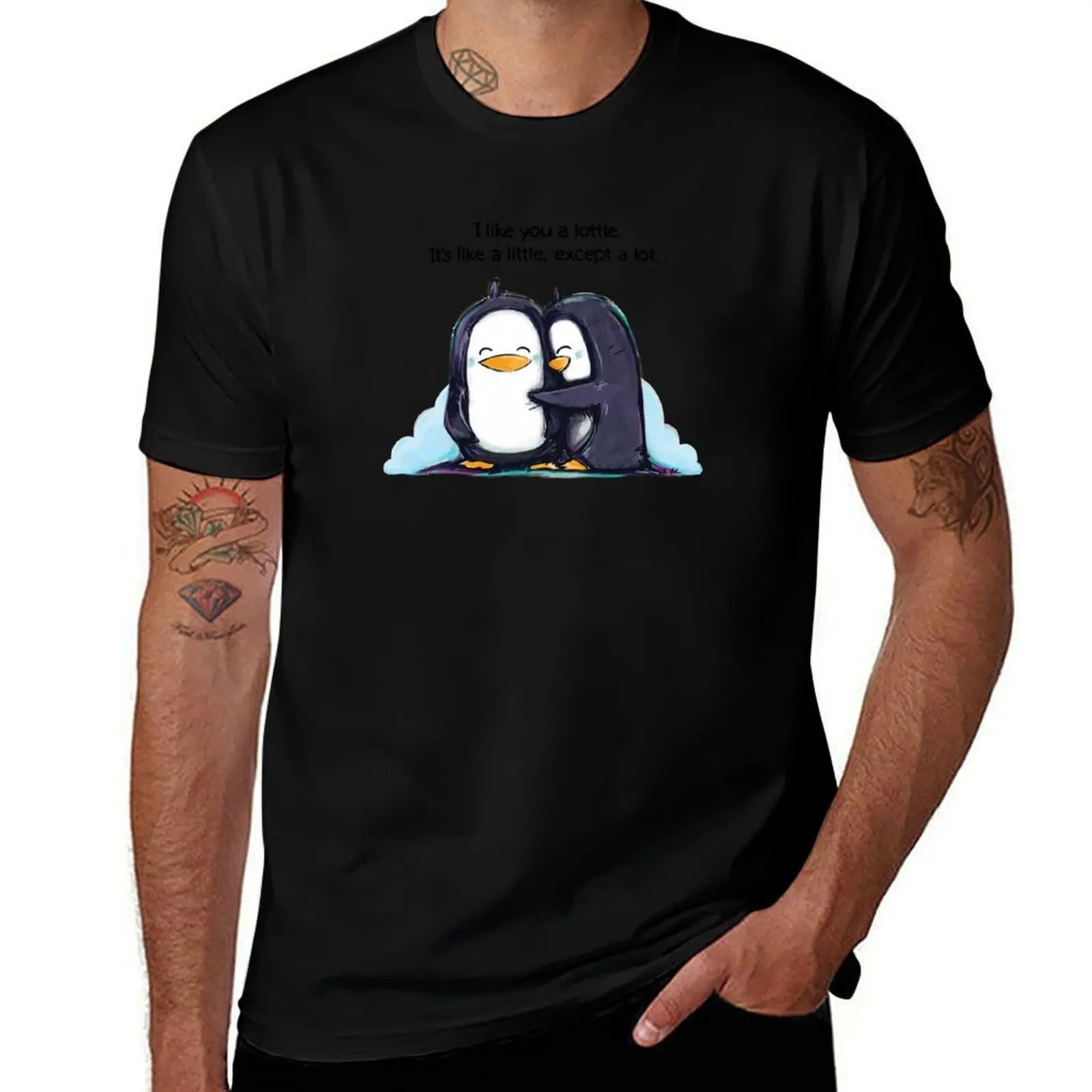 

I Like You a Lottle Penguins T-Shirt t shirts cotton 100% funny t shirts dark humor T-Shirt
