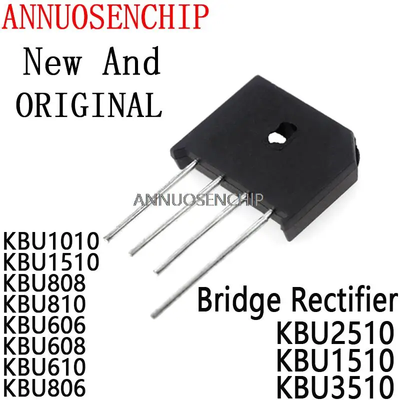 5PCS 10A 1000V Diode Bridge Rectifier KBU-1010 KBU1010 KBU1510 KBU808 KBU810 KBU606 KBU608 KBU610 KBU806 KBU2510 KBU1510 KBU3510