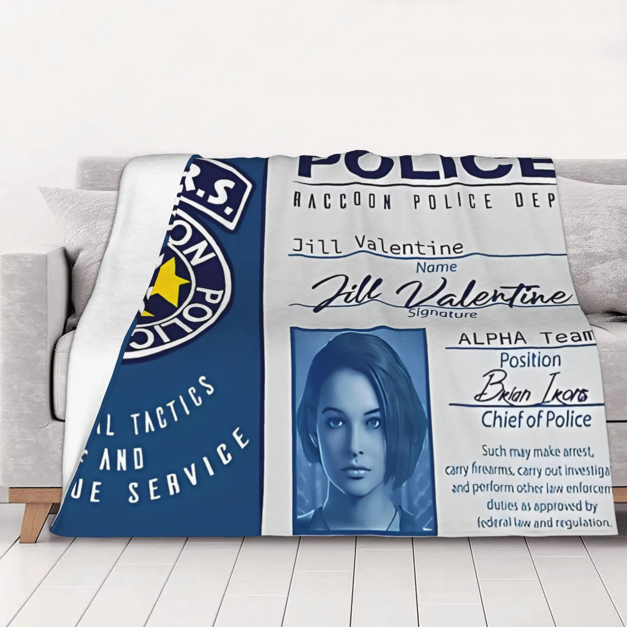 1PC home Cute Room Decor S.T.A.R.S Blanket Throw Blanket Resident Evil Novelty Warm Blanket All Season