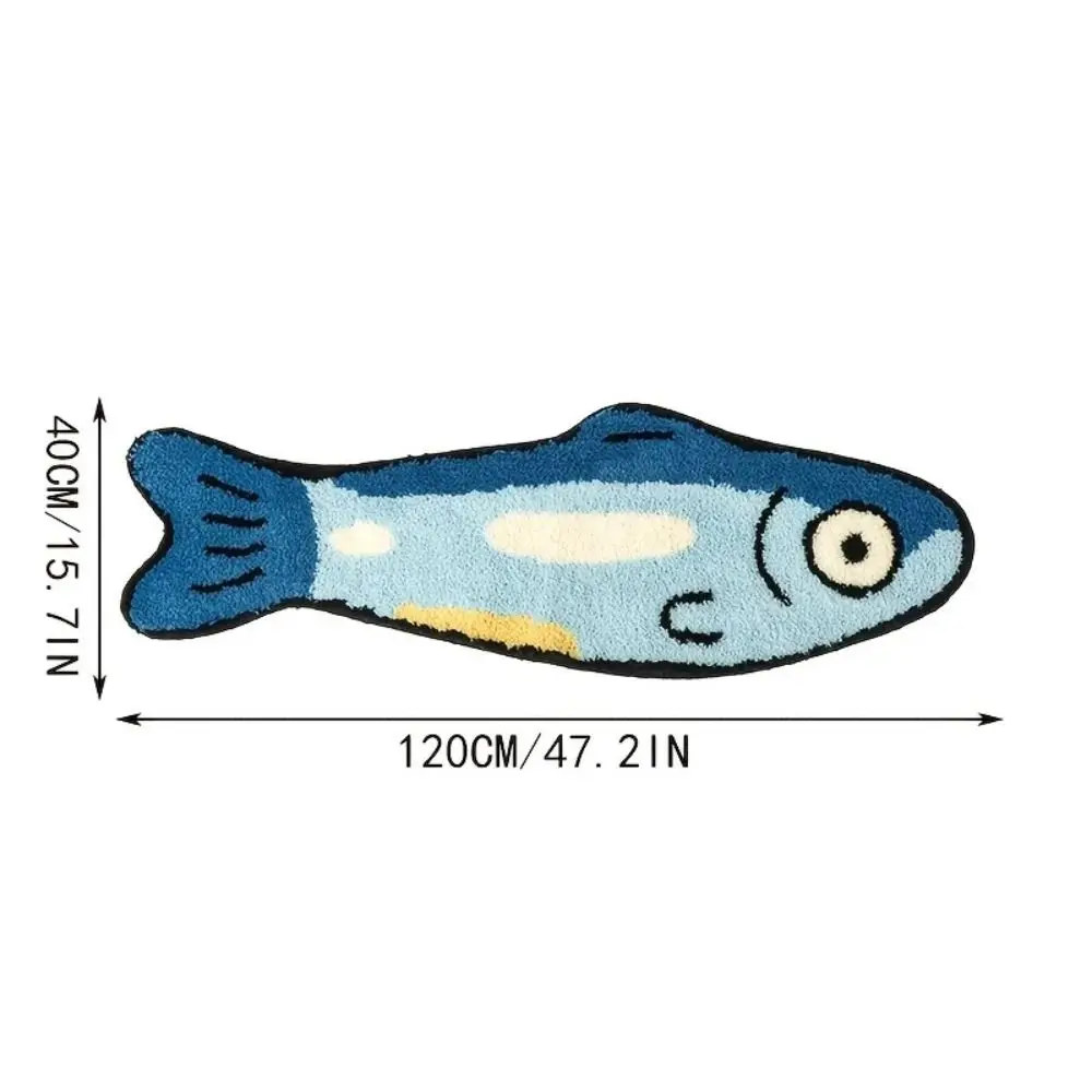 New Non-Slip Home Decor Rugs Fish Shape Creative Design Soft Carpet Cute Material Cartoon Salmon Rug Bedroom
