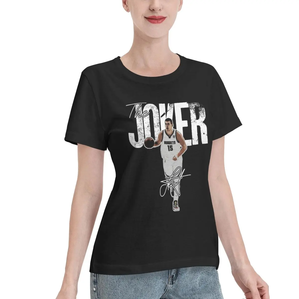 Bulk Wholesale Nikola Jokic The Joker Basketball Denver Signature Women's T-shirt Gym Regular Fit Tee