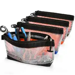 Transparent PVC Waterproof Multi-function Organizer Pouch Hardware Storage Electrician Repair Tool Bag