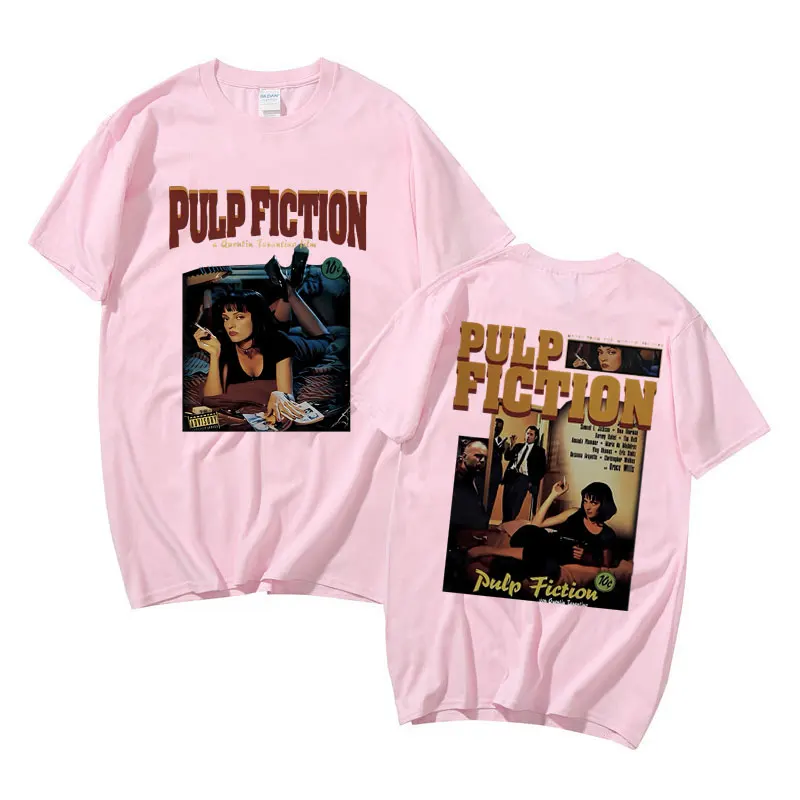 Movie Pulp Fiction Mia Wallace Print T-shirts Quentin Tarantino Tshirt Men Women Casual Vintage T Shirt Male Cool Oversized Tees