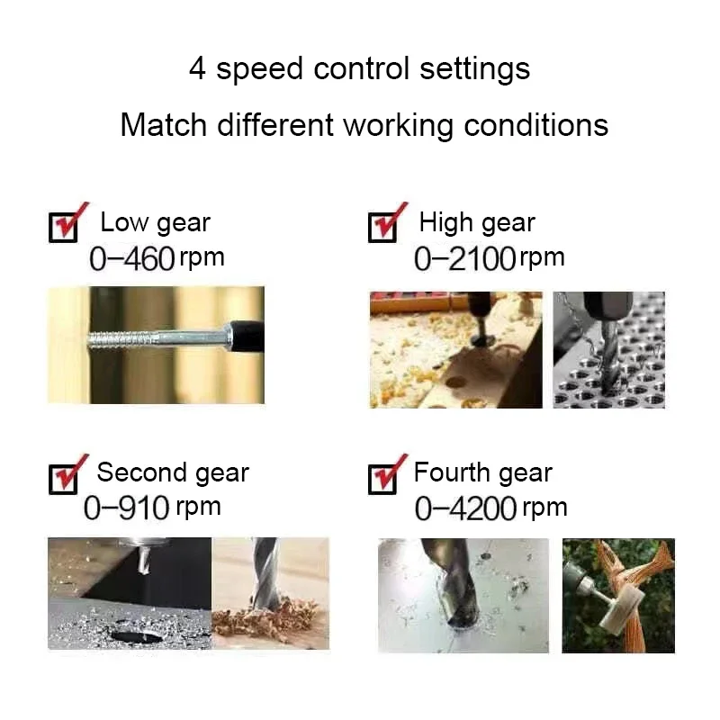 Taladro eléctrico inalámbrico, herramienta de alta resistencia sin escobillas, 5289, 20v, Max120Nm, 4200rpm, 4 velocidades, plataforma de batería flexible Universal ajustable