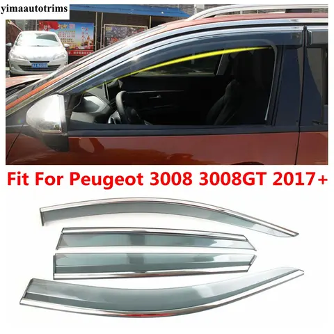 푸조 3008 3008GT 2017 – 2023 자동차 날씨 가리개 창 바이저, 태양 비 디플렉터 가드 장식 액세서리, 외부 키트