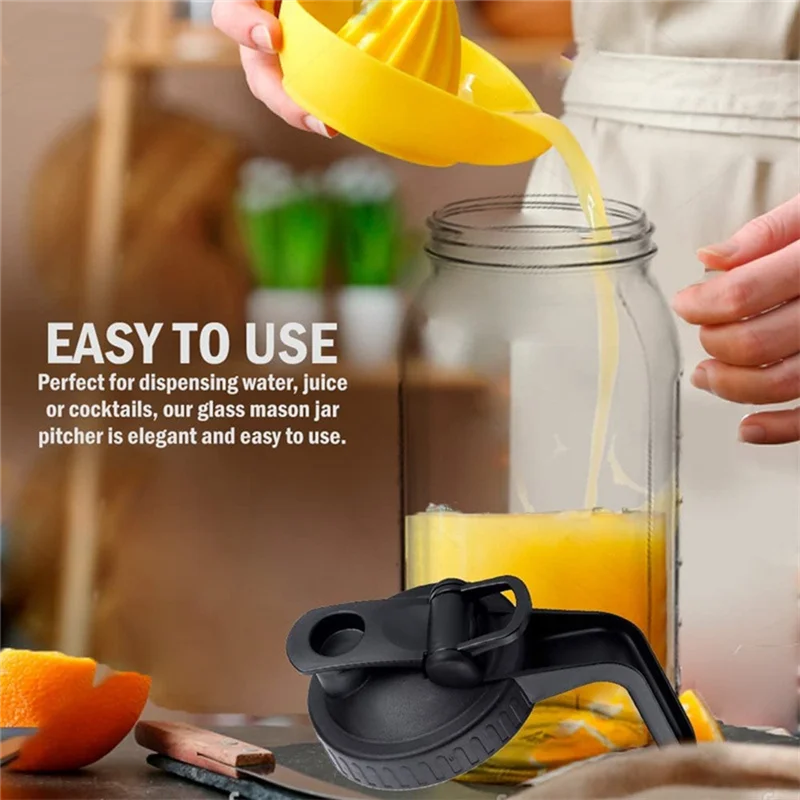 

【Flash-Deal!】Graduated Mason Jars Cold Water Jugs Glass Jug Sets Coffee Filters Handle Lids Glass Bottles