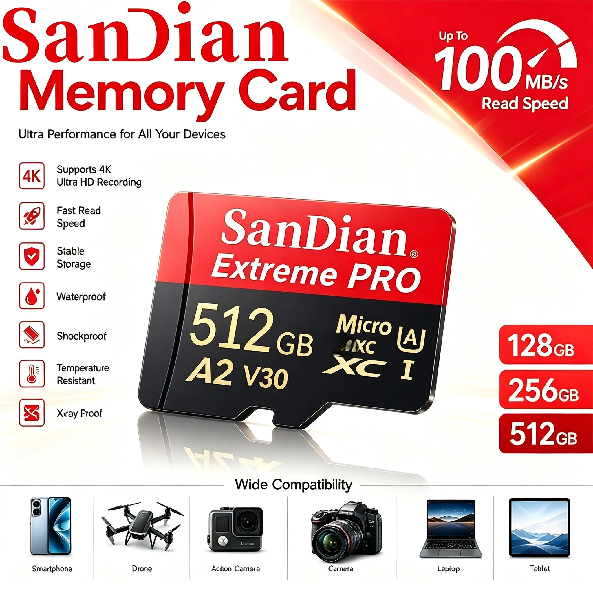 SD Cards TF Cards Micro TF SD Memory Card Micro TF 32GB 128GB 64GB 256GB SD Card A2 UHS-I Fast Read Write for Smartphone PC