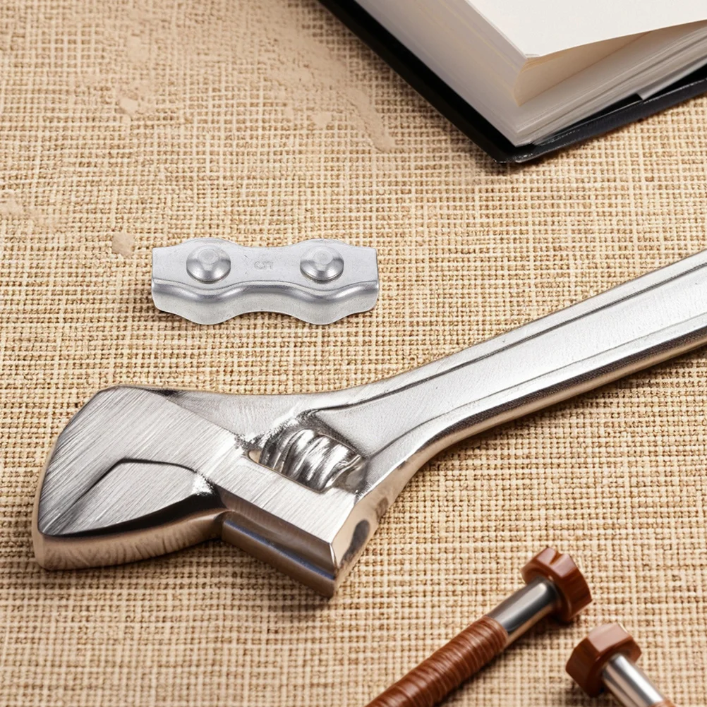 

4Pcs Stainless Steel Wire Rope Clamps Double Plate Heavy Duty Cable Clips for Fence Garden Decoration and Cable Connections