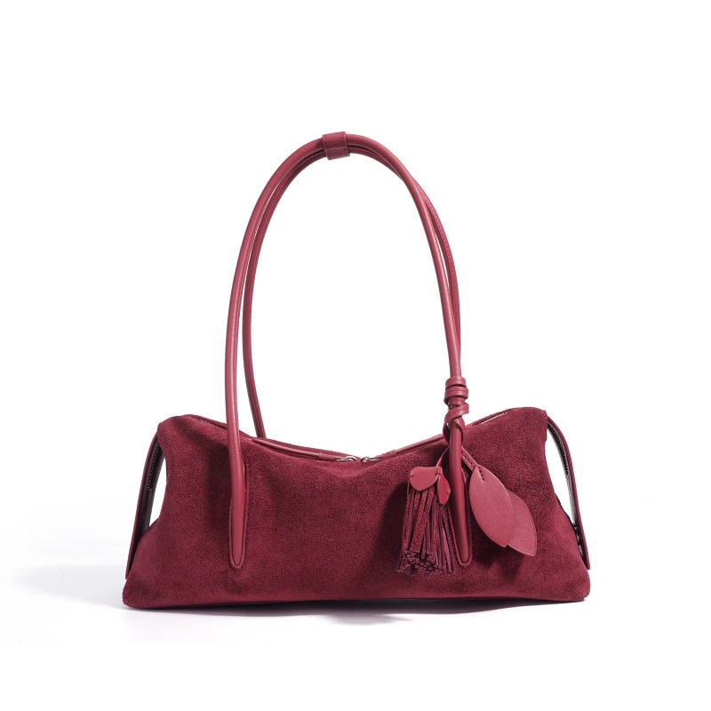 

Pillow Shape Genuine Leather Frosted Underarm Bags For Women Luxury Designer Handbags And Purses Vintage Big Shoulder Crossbody