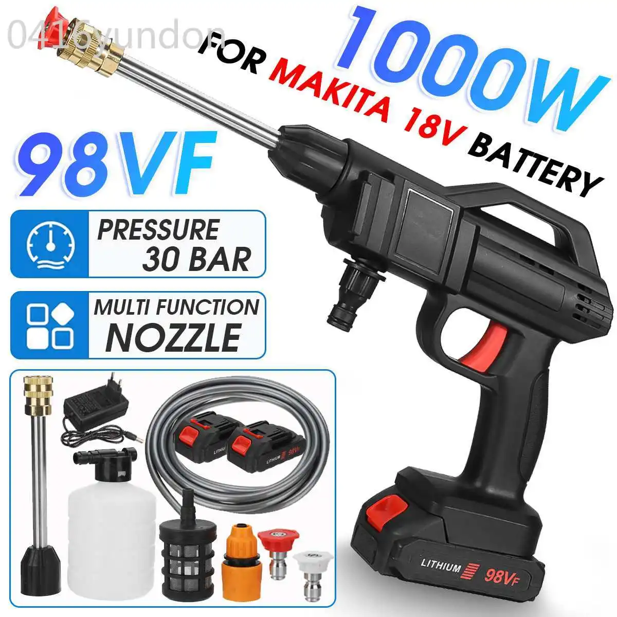 

10000mAh Cordless High Pressure Car Washer Spray Rechargeable 2 Type Wash Gun Electric Water Gun Machine For Makita 18V Battery