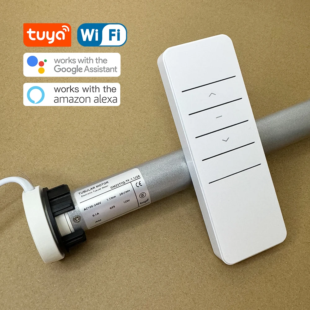 Tuya WiFi Smart Roller Shade Blinds Motor for 38mm Tube Works with Tuya Smart Life App Alexa Google Home Voice Control