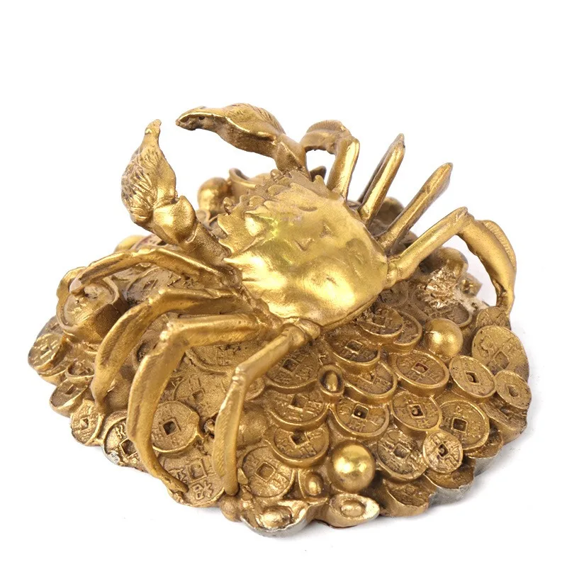 Fengshui Pure Copper Money Crab Ornaments Windfall Big Generals Hengcai Home Decoration Crafts  furnishing articles prosperous