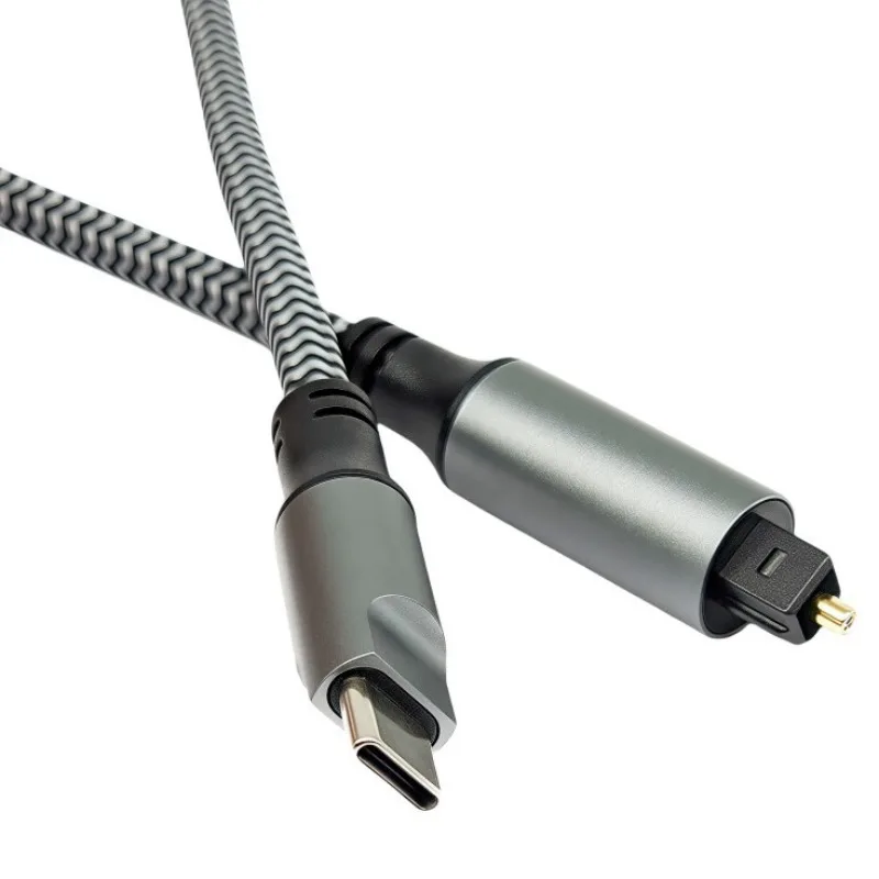 Cavo audio da USB C a ottico intrecciato Cavo ottico da USB C a Toslink da 3 piedi con connettore placcato in oro per TV/barra audio, Sony PS5