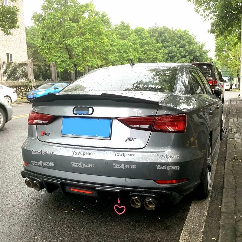 For Audi A3 S3 8v Sedan 2014-2020 High Quality ABS Material Primer Color Car Rear Wing Trim Rear Trunk Lip Spoiler