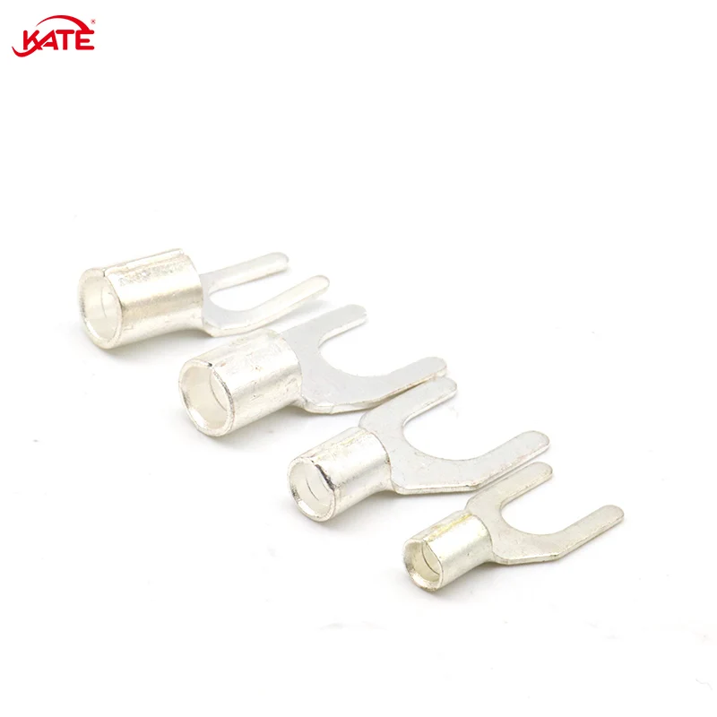 10PCS UT 16/25-6/8/10 U-type Terminal Connector Electrical Connector Fork Type Crimping Terminal Red Copper Tinned 10-3 AWG