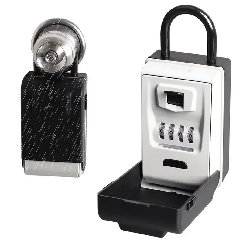 B50B-Code Resettable Key Box For House, Security Hook Lock Waterproof Outdoor Hider For House Key Hiding, Key Storage Box