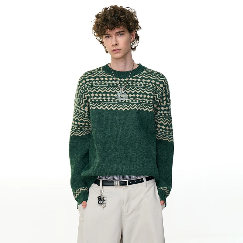 LUZHEN модный вязаный пуловер с геометрическим узором и длинными рукавами, мужские топы, осень 2029, оригинальный повседневный свитер высокого качества JY3884