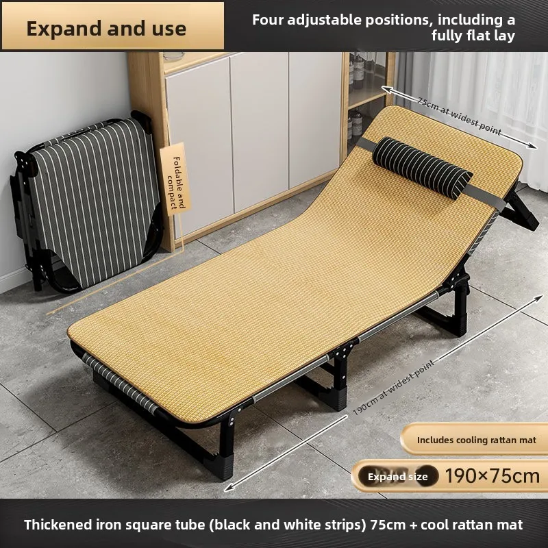 Portable Multipurpose Camp Bed Home Simple Folding Bed Companion Bed Foldable Office Lounge Chair Bed Single Nap Home