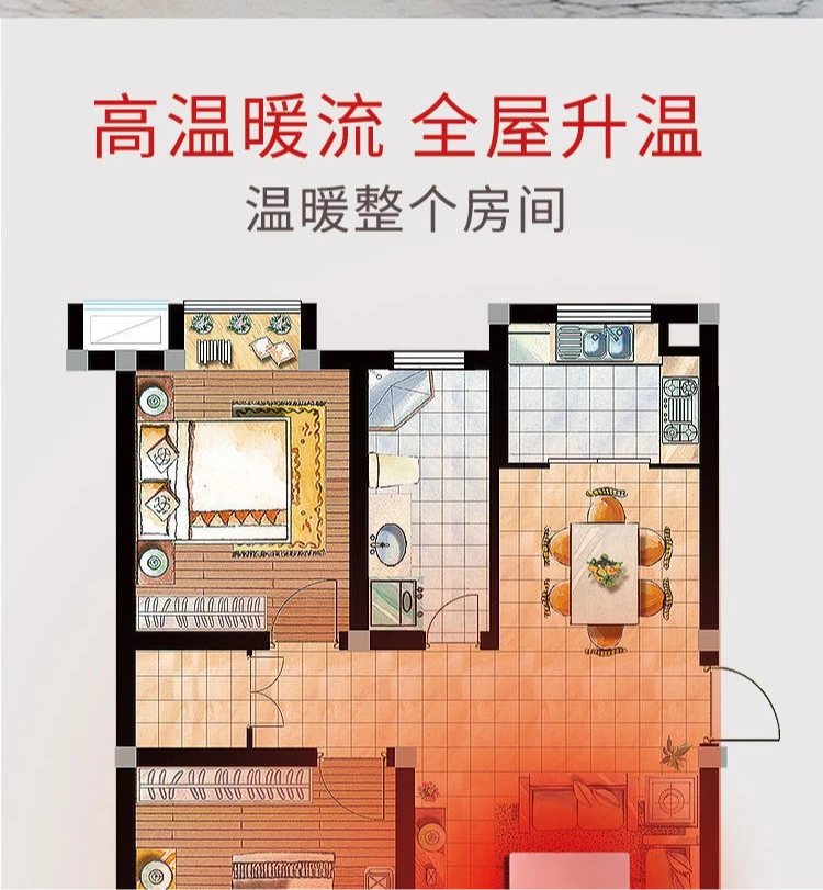 Multifunctional electric heating table Household foot warmer Four-sided heater Square