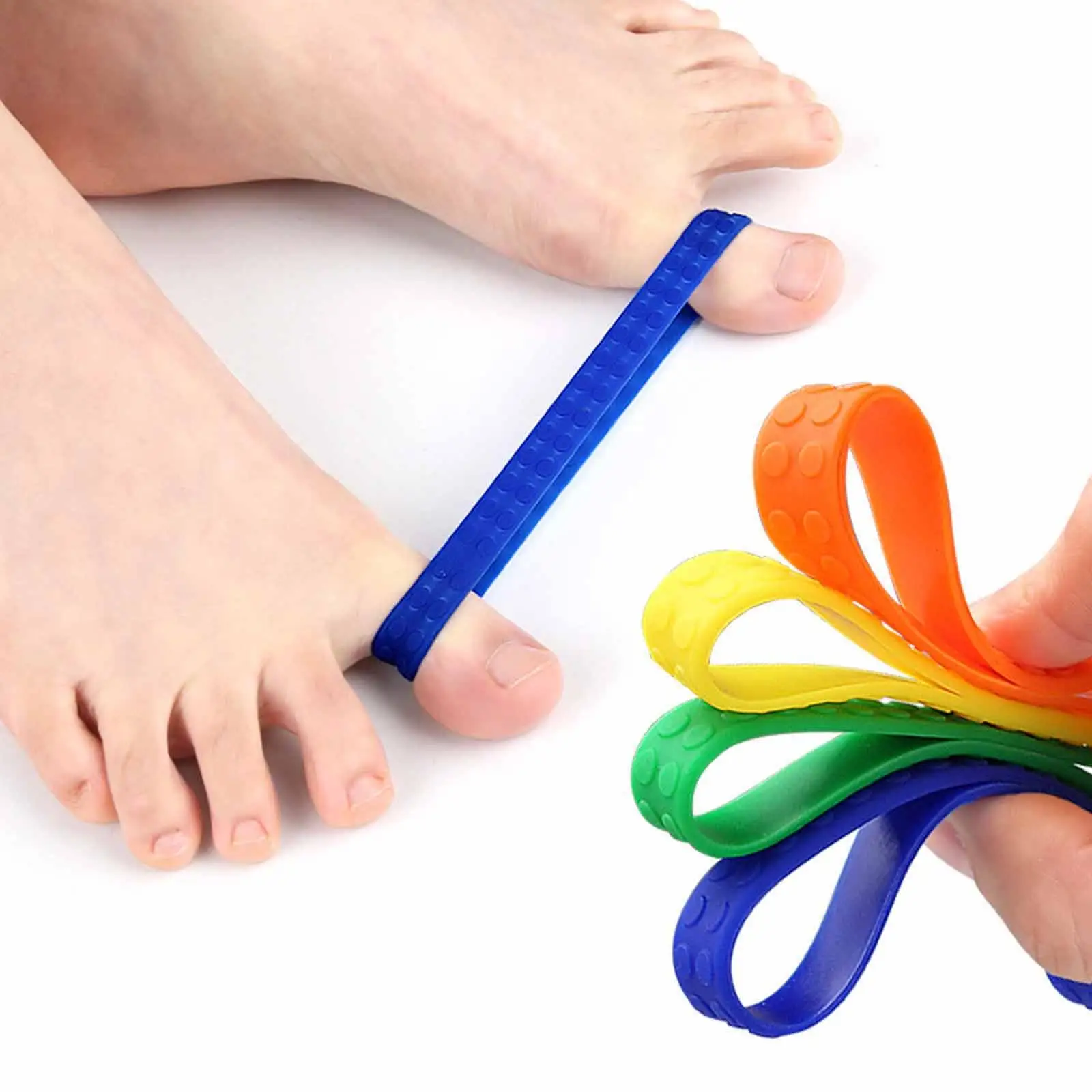 Multicolor Toe Exercise Bands Big Toe Stretch Training Resistance Band for Foot Flexibility Pilates and Yoga