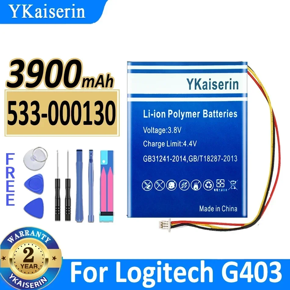 3900mAh YKaiserin Battery 533-000130 For Logitech G403 G900 G703 X100 Wireless Mouse Batteria