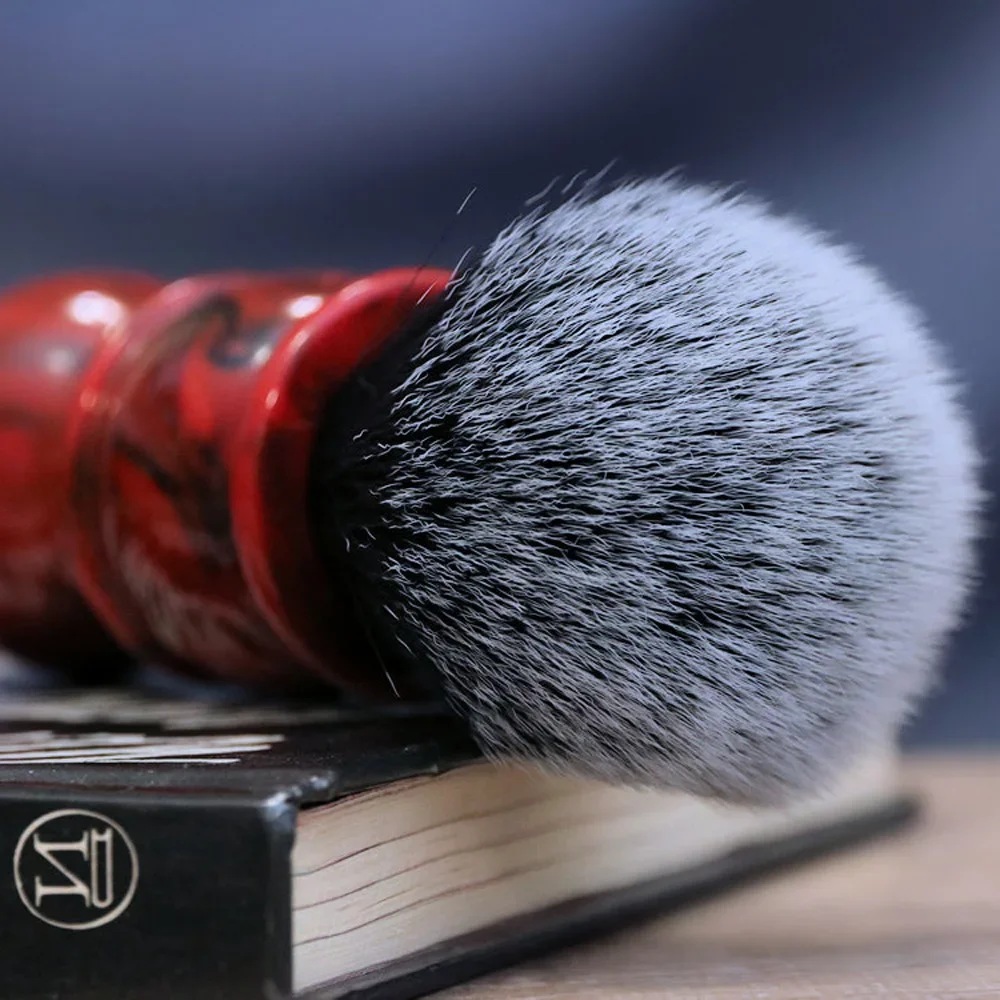 Yaqi Retro Red 26MM  Red Marble Tuxedo Mens Shaving Brush For Portable Travel Face Care Tools High Quality Men Wet Shaving Brush