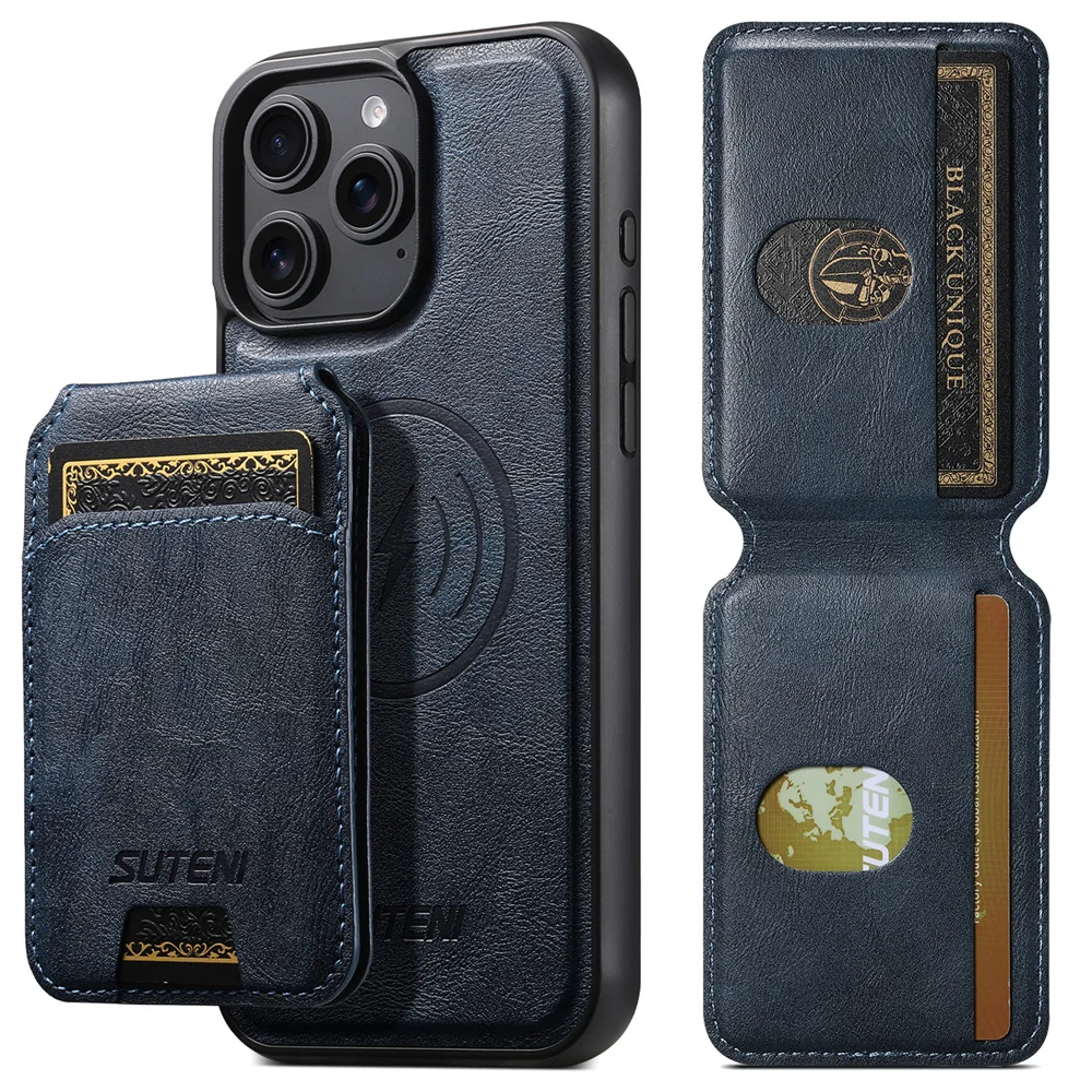 

For MagSafe Detachable Magnetic Leather Phone Case for IPhone 16 15 Plus 14 13 12 Pro Max Wallet with Card Holder Cover
