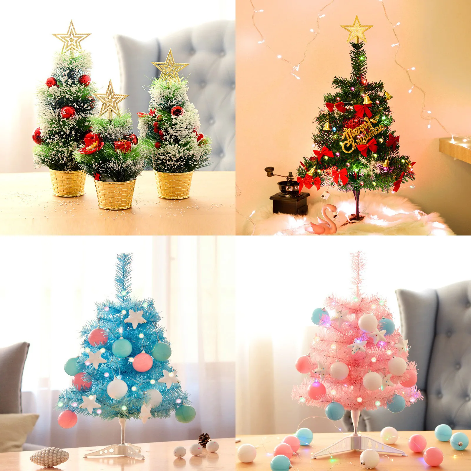 Mini Small Christmas Tree 60cm Package Window Hotel Shopping Mall Counter Tabletop Ornament Christmas Ornament