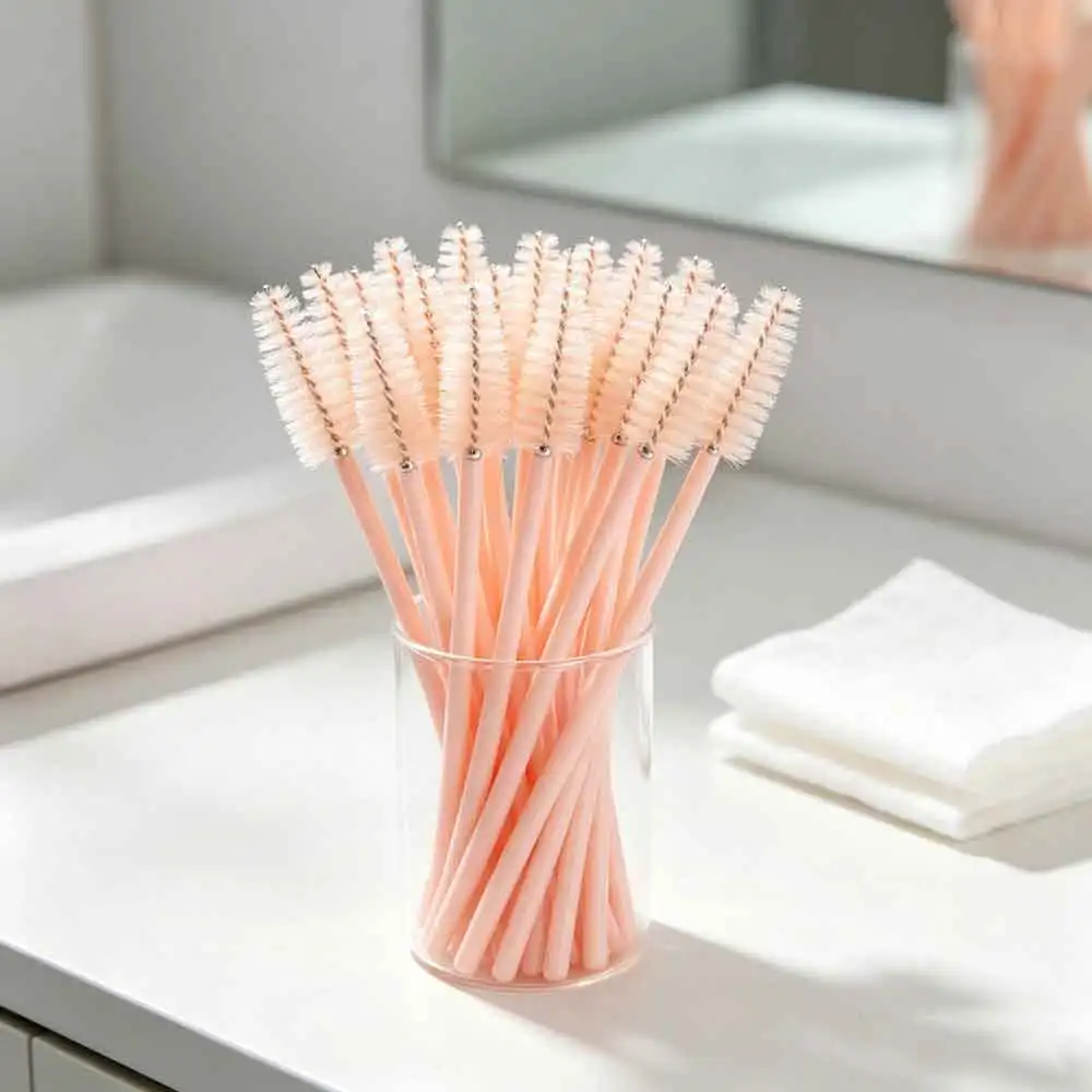 50 Stück Make-up-Pinsel für Frauen zum Verpflanzen von Wimpernverlängerungen, Einweg-Nylon-Mascara-Applikator, Wimpernbürsten