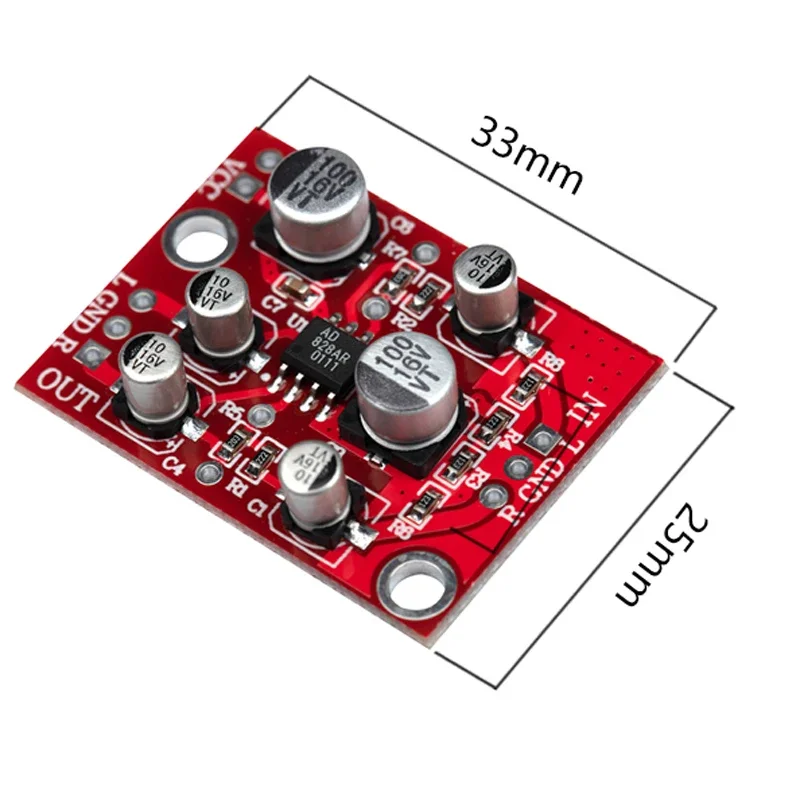 DLHiFi DC 5V-15V 12V AD828 Stereo Preamp Power Amplifier Board Preamplifier Module