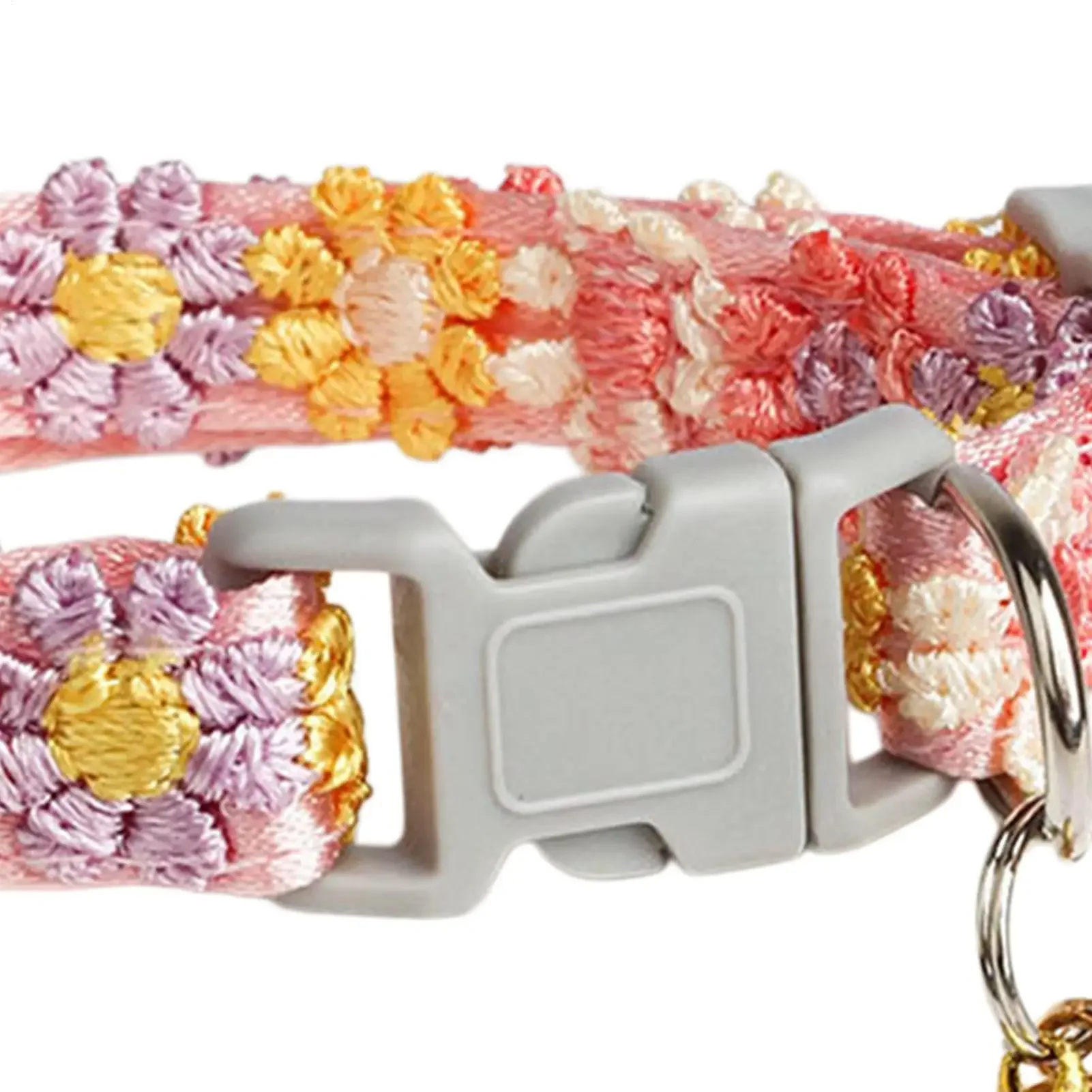 Collar de seguridad gato y perro ajustable con campana floral - imagen 3