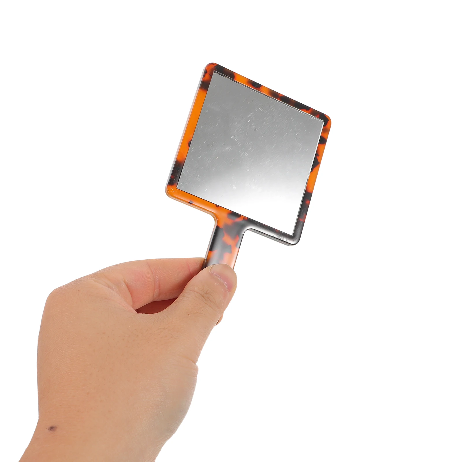 Miroir à main Vintage Portable, poignée en acétate léopard, Surface haute pour maquillage, mariages, fêtes, sorties