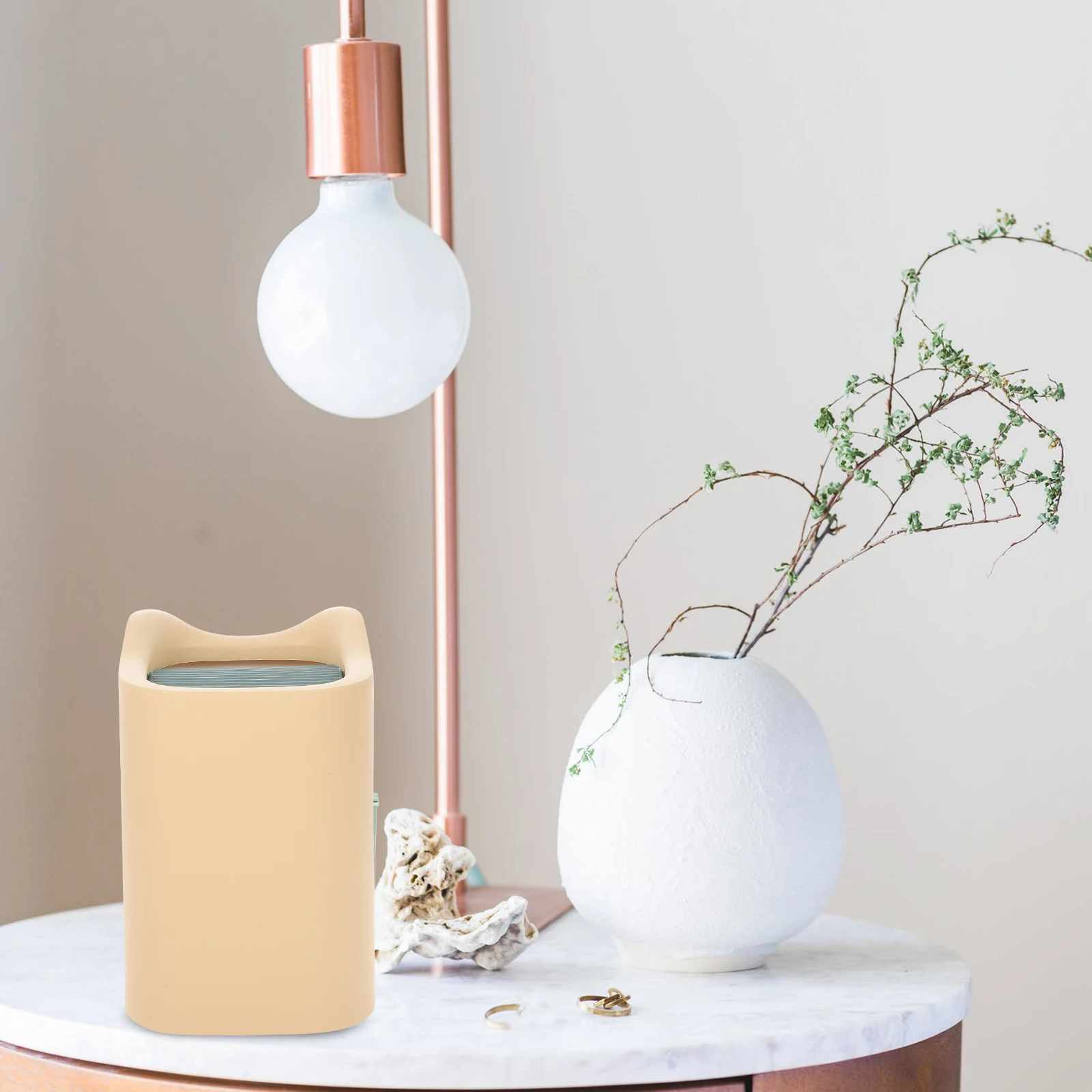 

Creative Swing Trash Can Small Stylish Plastic Garbage Bin for Makeup Table Top Countertop Excellent Craft Beauty Applicator
