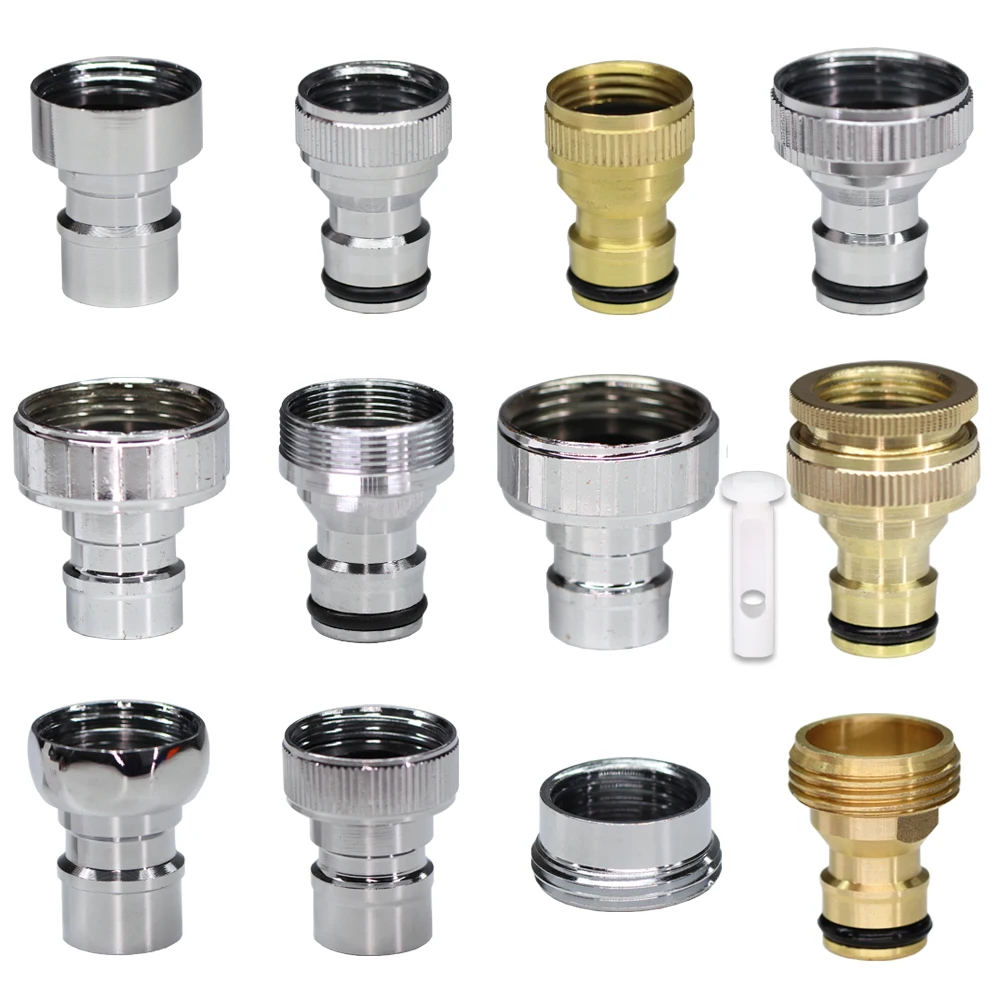 1/2'' 3/4'' Thread Brass Quick Connectors Garden Hose Washing Machine Tap Adapter Fittings Drip Irrigation Durable Joints 