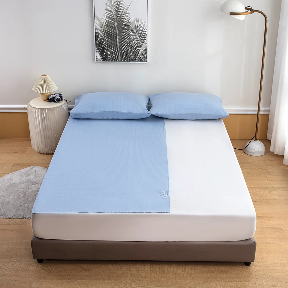 

Grounding Earthing Sheet 90*265CM Half Sheet color sky blue EMF Protection comfy breathable with Earthing cord 5meters