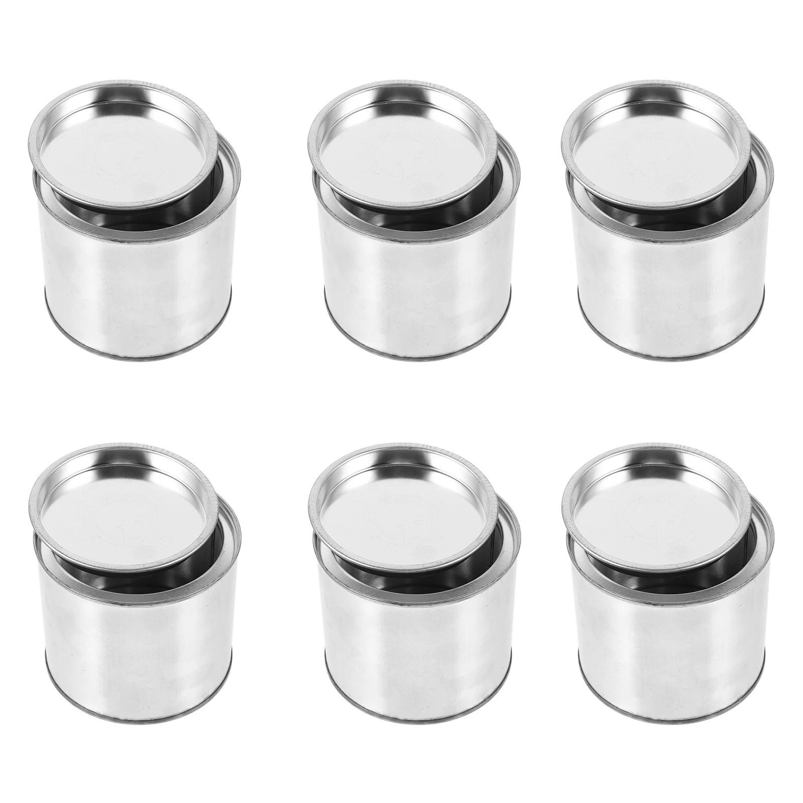 

6pcs Paint Silver Empty Jars Half Gallon Ink Storage Container Adjustable Durable Watercolor Paint Can Supplies