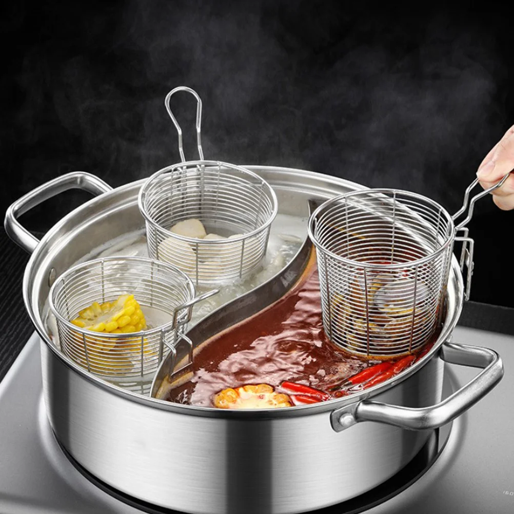 Hot Pot Colander Practical Noddle Strainer Large Capacity Stainless Steel Mesh Pasta Spider Fettuccine