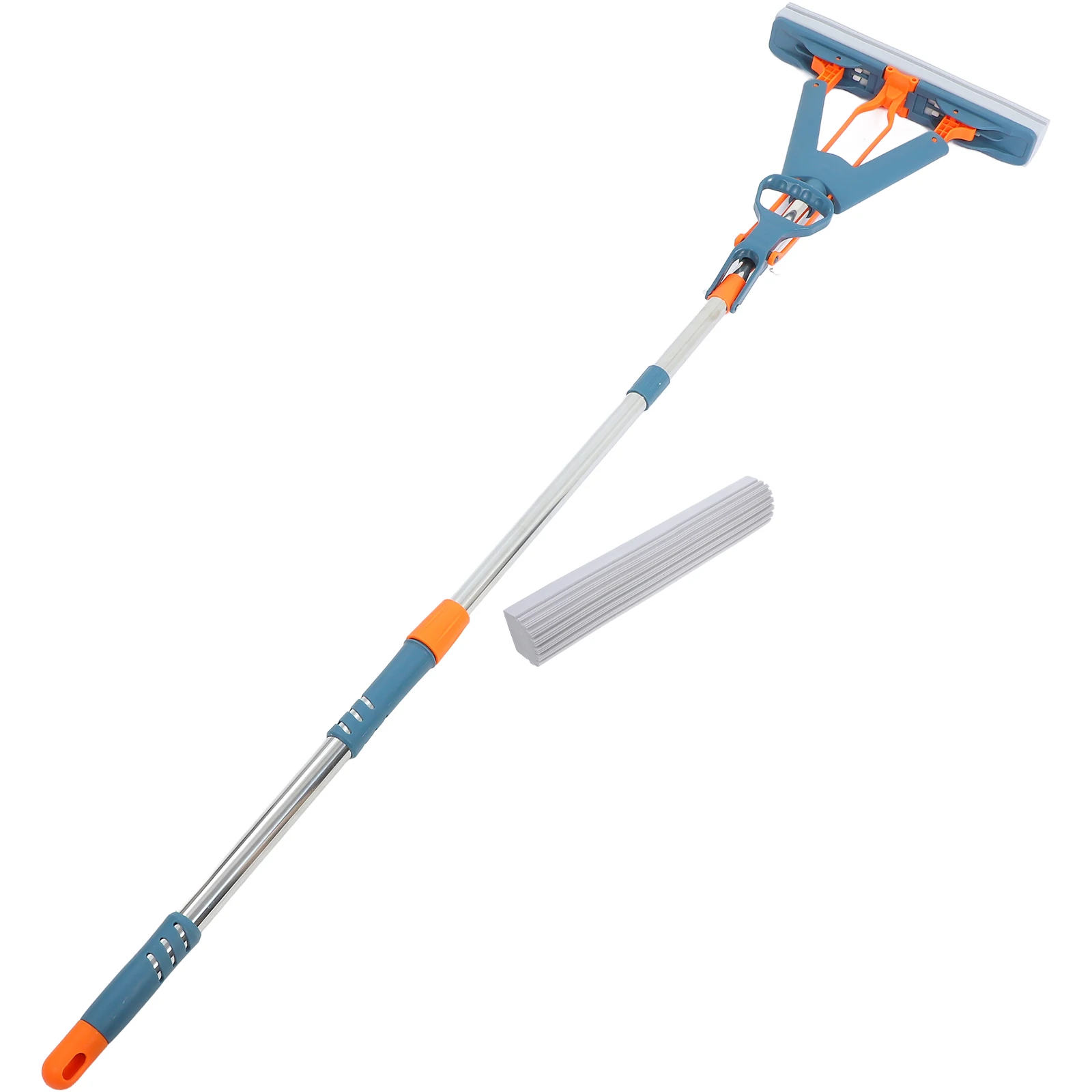 

Large Flat Mop 28cm White Folding Absorbent Sponge Squeeze Lazy Dual Use Floor Cleaner For Tile Wood Dry Wet Cleaning