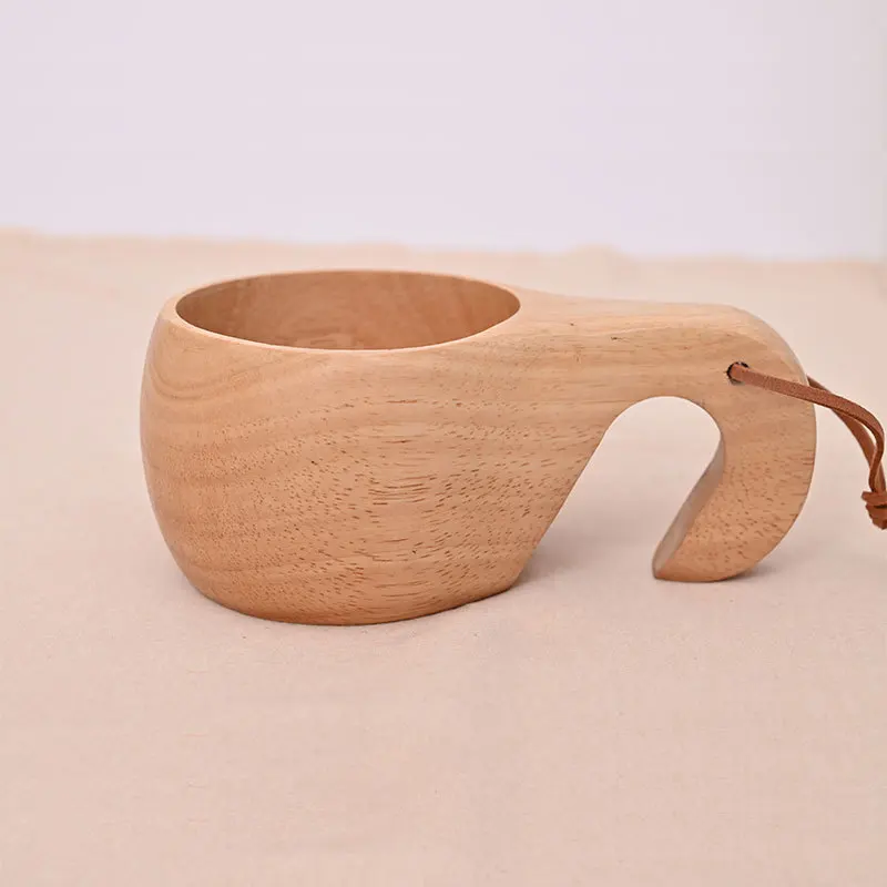 

Flow Solid Wood Milk Cup Whole Wood Excavation Creative Finnish Cup Protective Outer Portable Wooden Cup