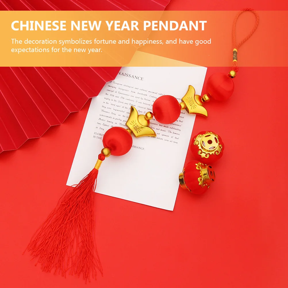 4 قطعة قلادة السنة الصينية الجديدة Yuanbao بونساي حلية معلقة سبيكة ذهبية ديكور مهرجان لوازم 2023 أرنب هدية السنة