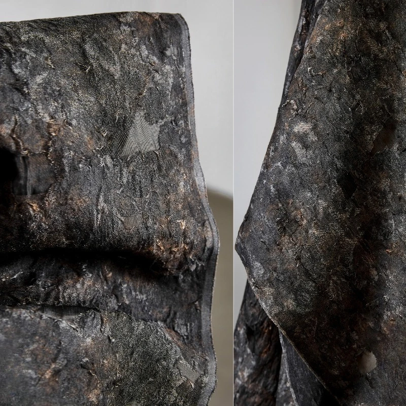 

Creative distressed jacquard fabric for DIY bags formal dresses outerwear clothing designers fabric decoration art board