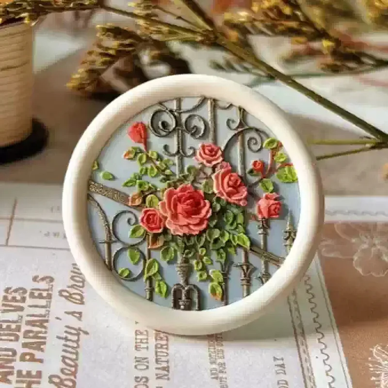 Timbri creativi Sigillo di lacca Parco divertimenti estivo Sigillo di rilievo alieno Testa Incontro Cigno Invito Busta Sigillo Testa di rame